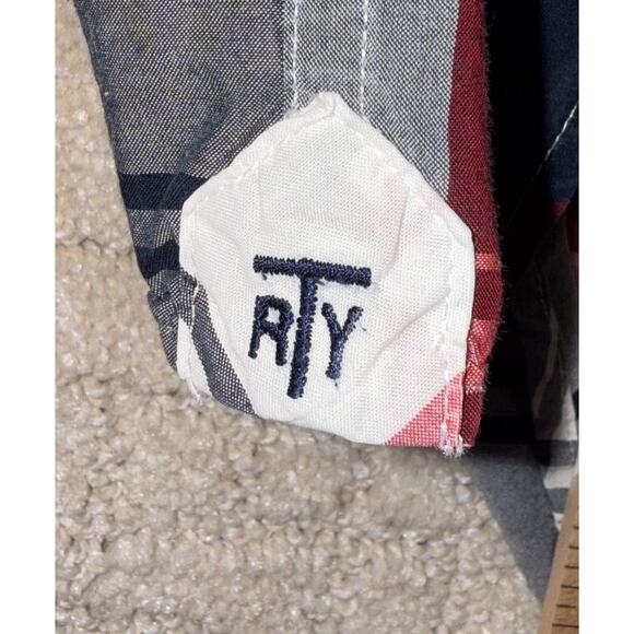 Roundtree & Yorke Men’s XL Red Plaid Short Sleeve Button Up Shirt Cotton - Picture 6 of 7